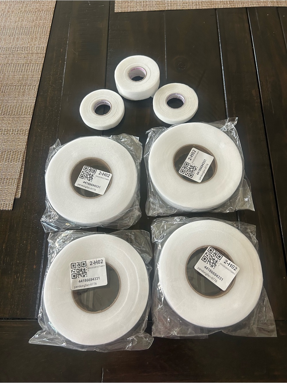 White Double-Sided Fabric Tape Rolls - Multipack